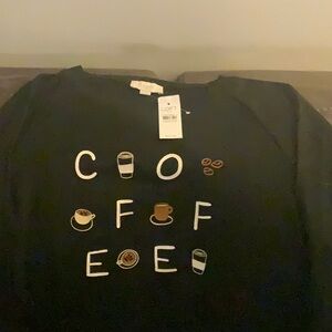 LOFT Black Coffee Motif Sweatshirt